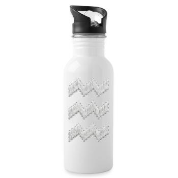 Die Eindhoven Vibes-Stickerei sieht weiß aus (bedruckt) - Trinkflasche mit integriertem Trinkhalm - Weiß - Rechts
