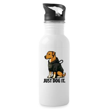 Just Dog It - Trinkflasche mit integriertem Trinkhalm - Weiß - Rechts