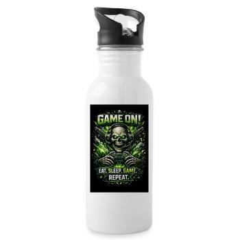 Jeu sur Skull Neon Gamer - Gourde avec paille intégrée - blanc - Droite
