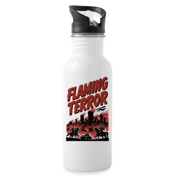 Flaming Terror: City Fire - Water bottle with straw - white - Right