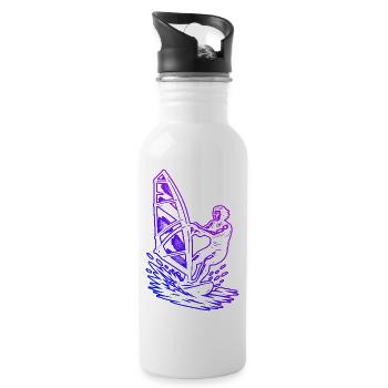Windsurfing Grafik für Windsurf - Trinkflasche mit integriertem Trinkhalm - Weiß - Rechts