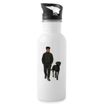Matt  - Trinkflasche mit integriertem Trinkhalm - Weiß - Rechts