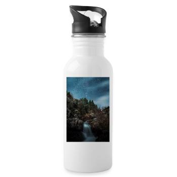 Orion-Sternbild über einem erstaunlichen Fluss - Trinkflasche mit integriertem Trinkhalm - Weiß - Rechts