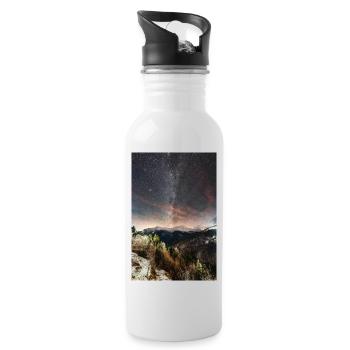 La Voie lactée au-dessus des montagnes Agrafa - Gourde avec paille intégrée - blanc - Droite