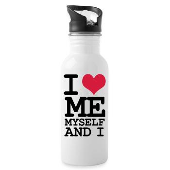 I Love Me Myself and I - Humor - Water bottle with straw - white - Right