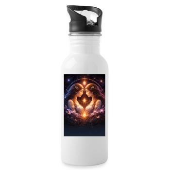 Zwilling - Trinkflasche mit integriertem Trinkhalm - Weiß - Rechts