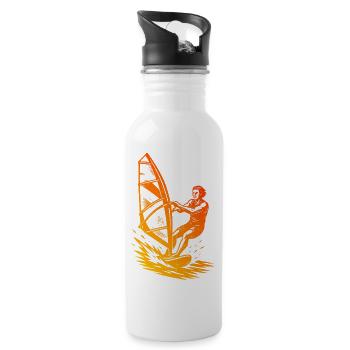 Windsurfing Illustration für Windsurf - Trinkflasche mit integriertem Trinkhalm - Weiß - Rechts