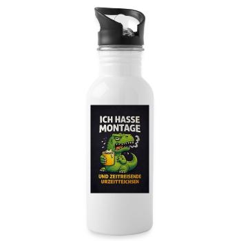 I Hate Mondays – Time-Traveling Primeval Oaks - Water bottle with straw - white - Right