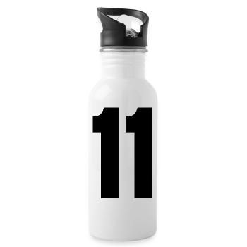 11 Nummern - Trinkflasche mit integriertem Trinkhalm - Weiß - Rechts