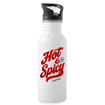 Hot & Spicy - Water bottle with straw - white - Right