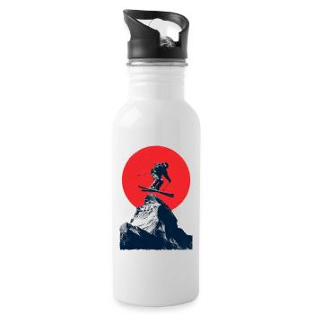 Saut à ski sur des sommets rocheux - Gourde avec paille intégrée - blanc - Droite