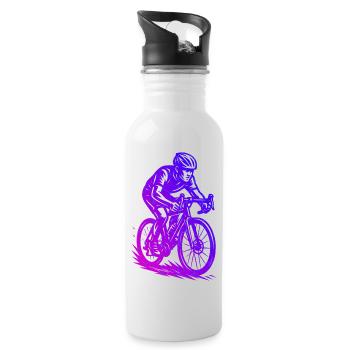 Clean road bike artwork for road bike - Water bottle with straw - white - Right