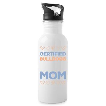Motif de maman Bouledogue certifiée - Gourde avec paille intégrée - blanc - Droite