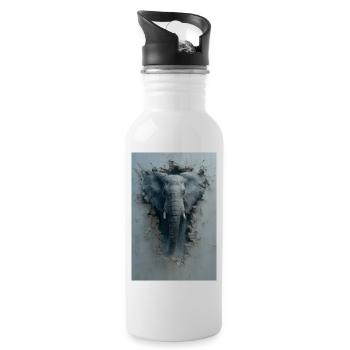 Elephant Breakthrough - Water bottle with straw - white - Right