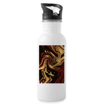 Abstract Germany Fluid Art Partie 2. - Gourde avec paille intégrée - blanc - Droite