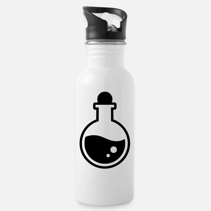 Zaubertrank Flasche Magie - Trinkflasche mit integriertem Trinkhalm - Weiß