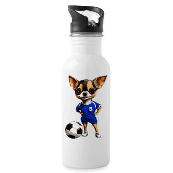 Chihuahua Football Dog - Gourde avec paille intégrée - blanc - Droite