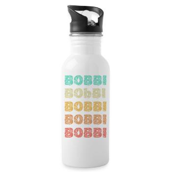Name Bobbi - Water bottle with straw - white - Right