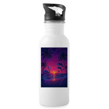 RockyZoo23 - Water bottle with straw - white - Right