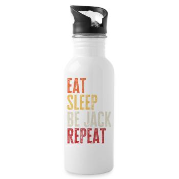 Eat Sleep Be Jack Repeat Retro Name - Water bottle with straw - white - Right