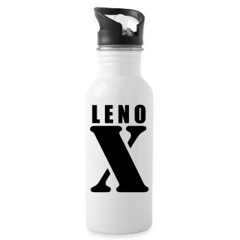 Lenox – First Name Design | Minimal Typography - Water bottle with straw - white - Right