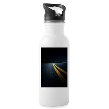 Midnight Highway Perspective - Water bottle with straw - white - Right