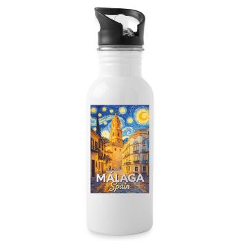 Málaga, Spain - Water bottle with straw - white - Right