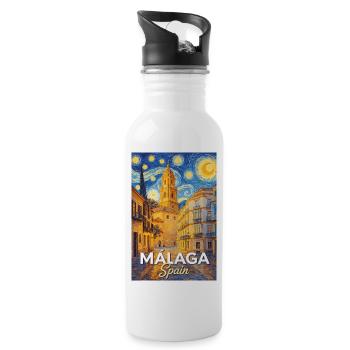 Málaga, Spain - Water bottle with straw - white - Right