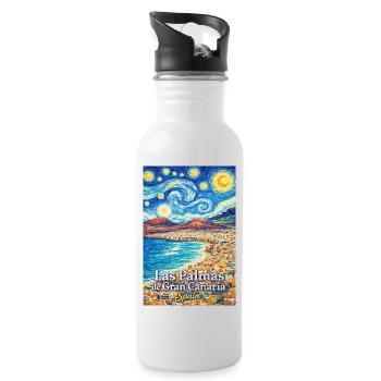 Las Palmas de Gran Canaria Spain - Water bottle with straw - white - Right