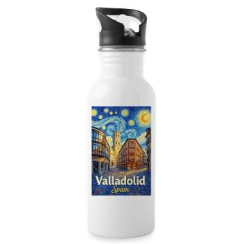 Valladolid Spain - Trinkflasche mit integriertem Trinkhalm - Weiß - Rechts