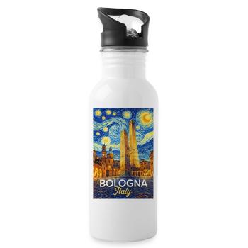 Bologna, Italy. - Water bottle with straw - white - Right