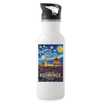 Florence, Italie. - Gourde avec paille intégrée - blanc - Droite