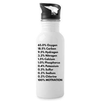 Menschlicher Körper - Trinkflasche mit integriertem Trinkhalm - Weiß - Rechts