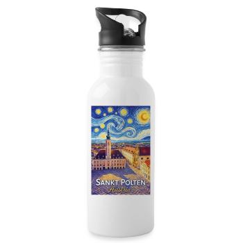 Sankt Pölten, Autriche - Gourde avec paille intégrée - blanc - Droite