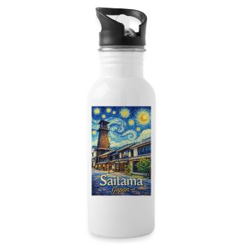 Saitama, Japan - Water bottle with straw - white - Right