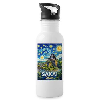 Sakai, Japan - Trinkflasche mit integriertem Trinkhalm - Weiß - Rechts