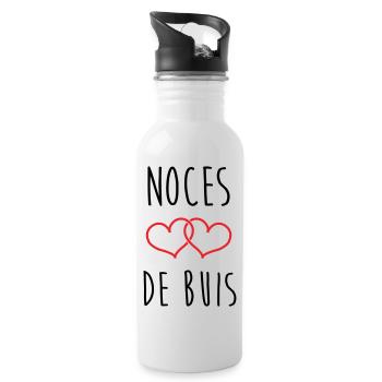 Noces de Buis 56 years of marriage - Water bottle with straw - white - Right