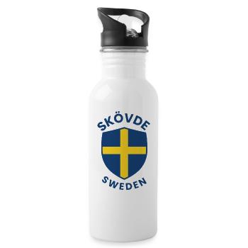 Skövde Shield Emblem Print - Water bottle with straw - white - Right