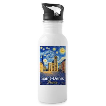 Saint-Denis, France - Gourde avec paille intégrée - blanc - Droite