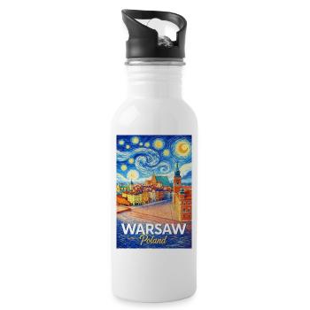 Warsaw, Poland - Water bottle with straw - white - Right