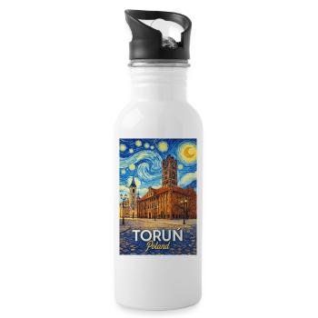 Toruń, Poland - Water bottle with straw - white - Right