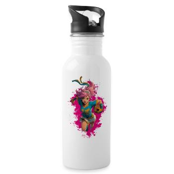Football Girl Anime - Water bottle with straw - white - Right