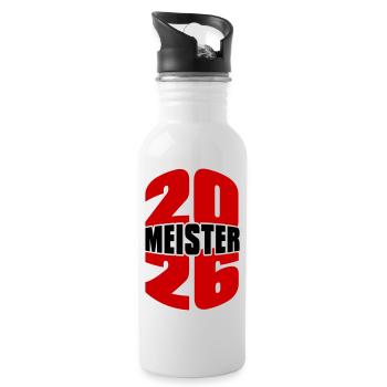 Meister 2026 Meisterschaft - Trinkflasche mit integriertem Trinkhalm - Weiß - Rechts
