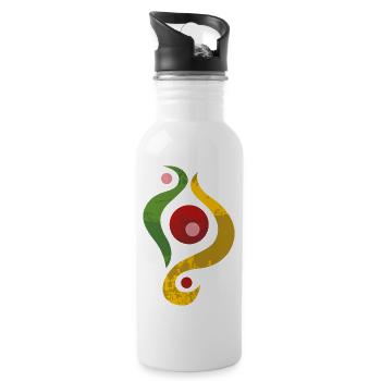 Yoga design_42 - Water bottle with straw - white - Right
