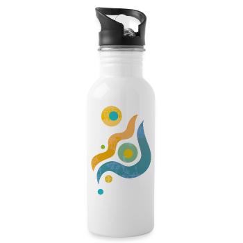 Yoga design_44 - Water bottle with straw - white - Right