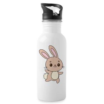 Pastel Bunny Cheer - Gourde avec paille intégrée - blanc - Droite