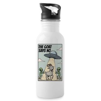 The Goat says No - Water bottle with straw - white - Right