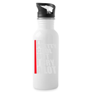 I'm Pretty Cool But I Cry A Lot Funny Emotional - Water bottle with straw - white - Right