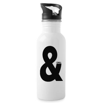 And & Chill Typography Minimal - Water bottle with straw - white - Right