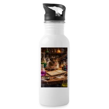 Chico 11: Steampunk Alchemist - Water bottle with straw - white - Right